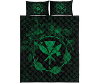 Hawaii Kanaka Turtle Hibiscus Polynesian Quilt Bed Set - Anthea Style Green Green - Polynesian Pride