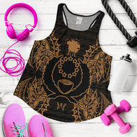 Pohnpei Polynesian Women Tank Top Map Gold - Polynesian Pride