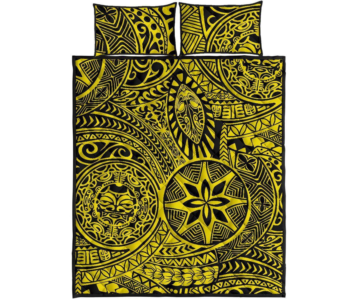 Hawaii Quilt Bed Set Polynesia Hawaiian Style Tribal Tattoo AH - Polynesian Pride