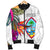 Guam Men's Bomber Jacket Polynesian Hibiscus White Pattern - Polynesian Pride