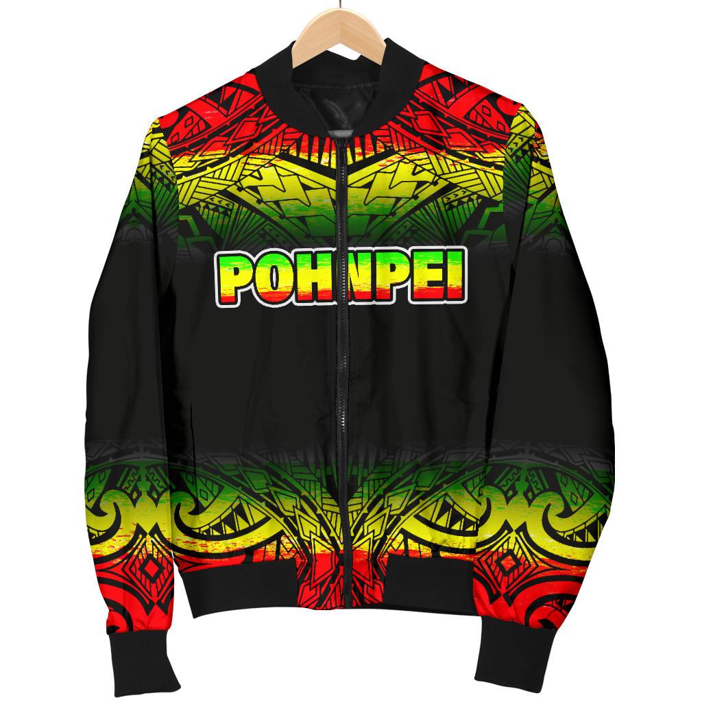 Pohnpei Men's Bomber Jacket - Fog Reggae Style - Polynesian Pride