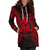 Vanuatu Polynesian Hoodie Dress Map Red - Polynesian Pride