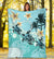 Cook Islands Premium Blanket - Blue Turtle Hibiscus - Polynesian Pride