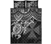 Wallis and Futuna Polynesian Quilt Bed Set - Wallis and Futuna & White Turtle Hibiscus - Polynesian Pride