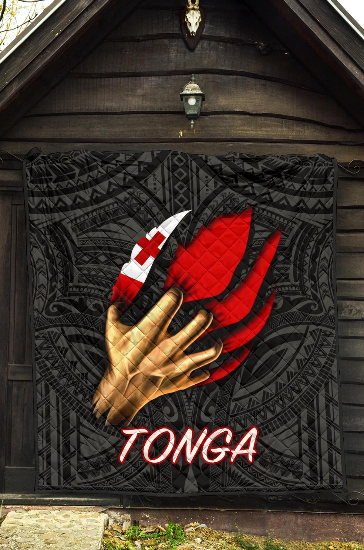 Tonga Premium Quilt - Tonga In Me (Black) - Polynesian Pride