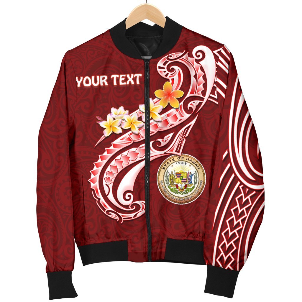 Hawaii Personalised Men's Bomber Jacket - Hawaii Seal Polynesian Patterns Plumeria - Polynesian Pride