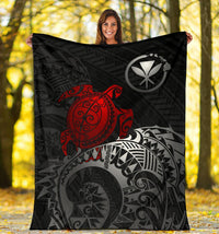 Polynesian Hawaii Premium Blanket - Polynesian Turtle (Red) - Polynesian Pride