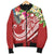 The Philippines Men's Bomber Jacket - Summer Plumeria (Red) - Polynesian Pride