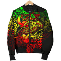 Pohnpei Men's Bomber Jacket - Reggae Shark Polynesian Tattoo - Polynesian Pride