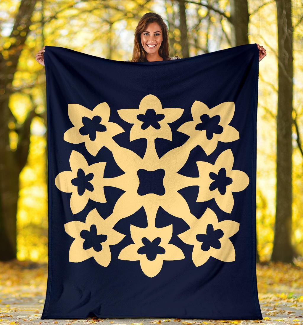 Hawaiian Premium Blanket Royal Pattern - Indigo - A1 Style - Polynesian Pride