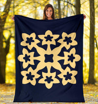 Hawaiian Premium Blanket Royal Pattern - Indigo - A1 Style - Polynesian Pride