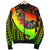 Chuuk Men's Bomber Jacket - Polynesian Hook And Hibiscus (Raggae) - Polynesian Pride