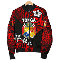 Mate Ma'a Tonga Rugby Women's Bomber Jacket Polynesian Unique Vibes - Red - Polynesian Pride