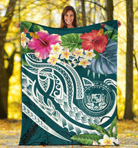 Polynesian Hawaii Premium Blanket - Summer Plumeria - Polynesian Pride