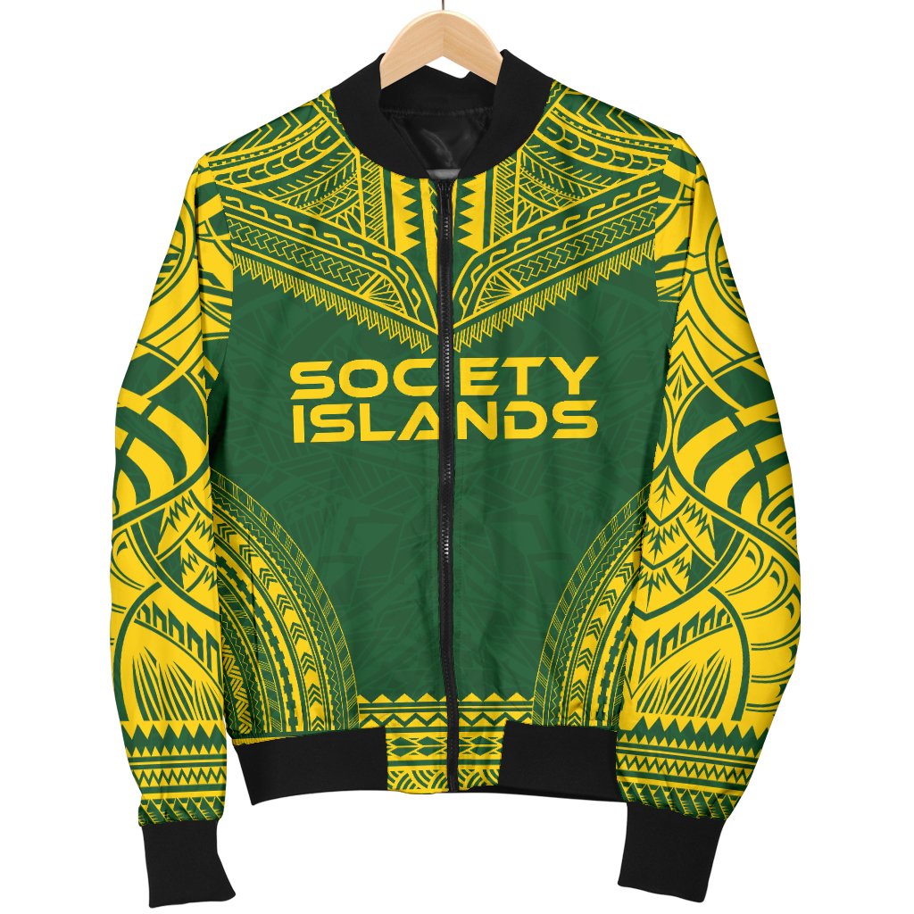 Society Islands Flag Polynesian Chief Men's Bomber Jacket - Polynesian Pride