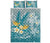 Hawaii Polynesian Turtles Plumeria Tropical Quilt Bed Set - Winter Style - AH Blue - Polynesian Pride