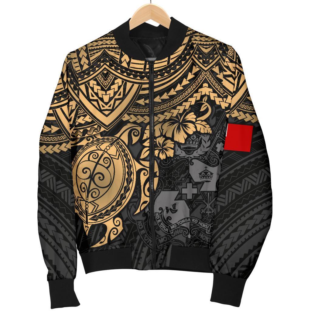 Tonga Polynesian Bomber Jacket (Men) - Golden Turtle - Polynesian Pride