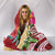 Wallis and Futuna Polynesian Hooded Blanket - Summer Plumeria (Red) - Polynesian Pride