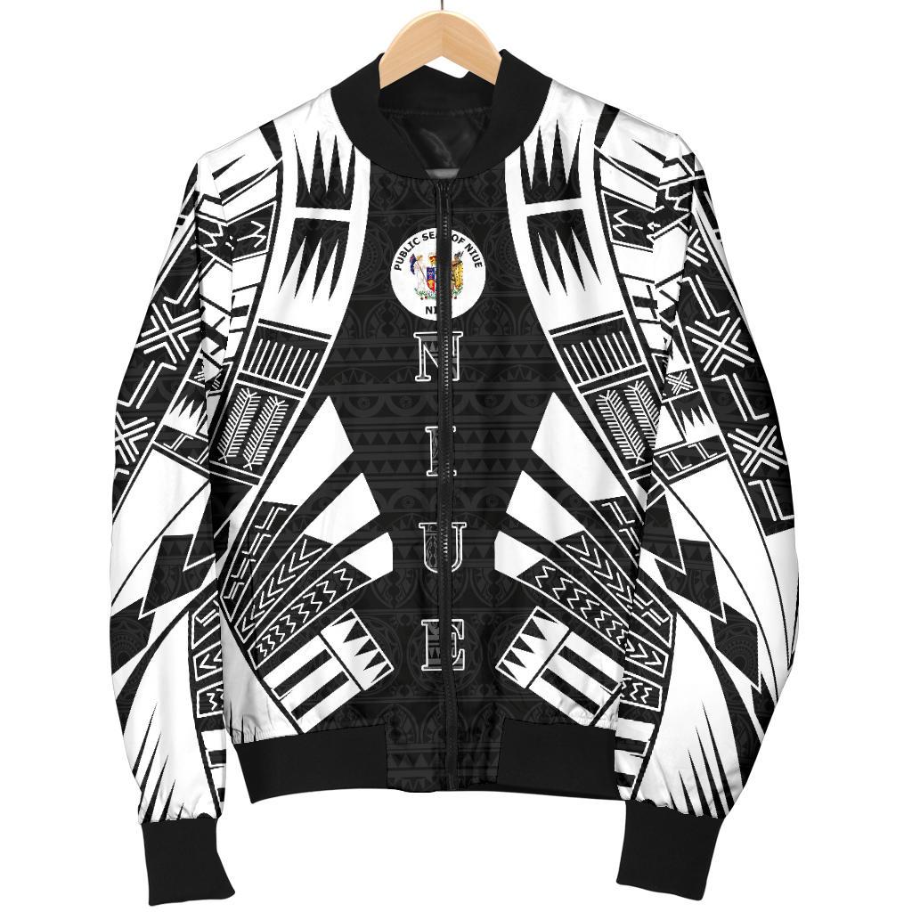 Niue Men Bomber Jackets - Polynesian Tattoo Black - Polynesian Pride