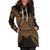 American Samoa Polynesian Hoodie Dress Map Gold - Polynesian Pride