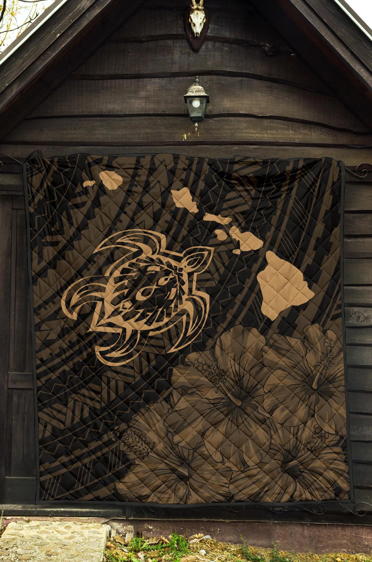 Hawaii Sea Turtle Is Swimming Toward Premium Quilt Gold - Polynesian Pride