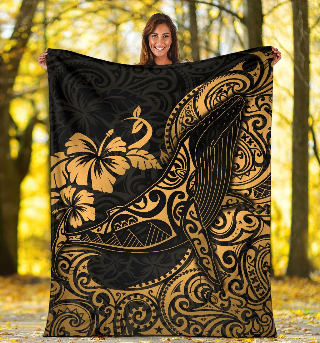Polynesian Hawaii Premium Blanket - Polynesian Golden Humpback Whale - Polynesian Pride