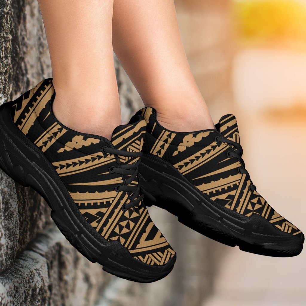 Polynesian Tatau Gold Chunky Sneakers - Polynesian Pride