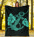 Anchor Turquoise Poly Tribal Premium Blanket - Polynesian Pride