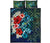Kanaka Maoli (Hawaiian) Quilt Bed Set - Ocean Turtle Coconut Tree And Hibiscus Blue - Polynesian Pride