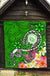 Hawaii Polynesian Premium Quilt - Hawaii Seal With Turtle Plumeria (Green) - Polynesian Pride