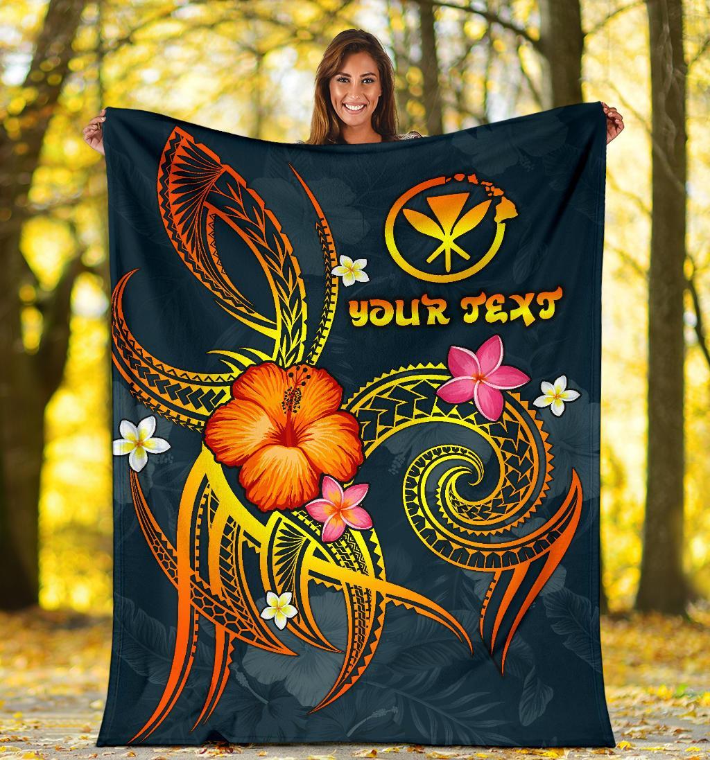 Polynesian Hawaii Personalised Blanket - Legend of Kanaka Maoli (Blue) - Polynesian Pride
