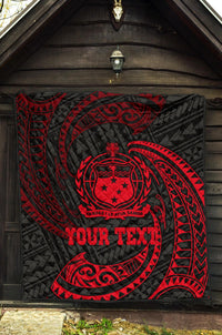 Samoa Polynesian Custom Personalised Premium Quilt - Red Tribal Wave - Polynesian Pride
