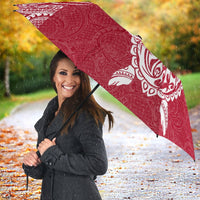 Tonga Umbrella Turtle Mermaid Polynesian Pattern White Red - Polynesian Pride