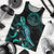 Palau Polynesian Men Tank Top - Turtle With Blooming Hibiscus Tuquoise Turquoise - Polynesian Pride