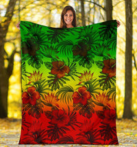 Polynesian Premium Blanket - Reggae Hibiscus Patterns - Polynesian Pride