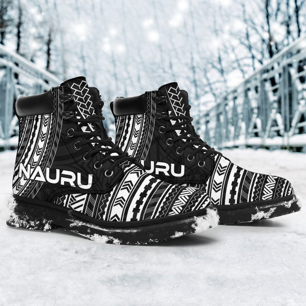 Nauru Leather Boots - Polynesian Black Chief Version - Polynesian Pride