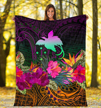 Papua New Guinea Premium Blanket - Summer Hibiscus - Polynesian Pride