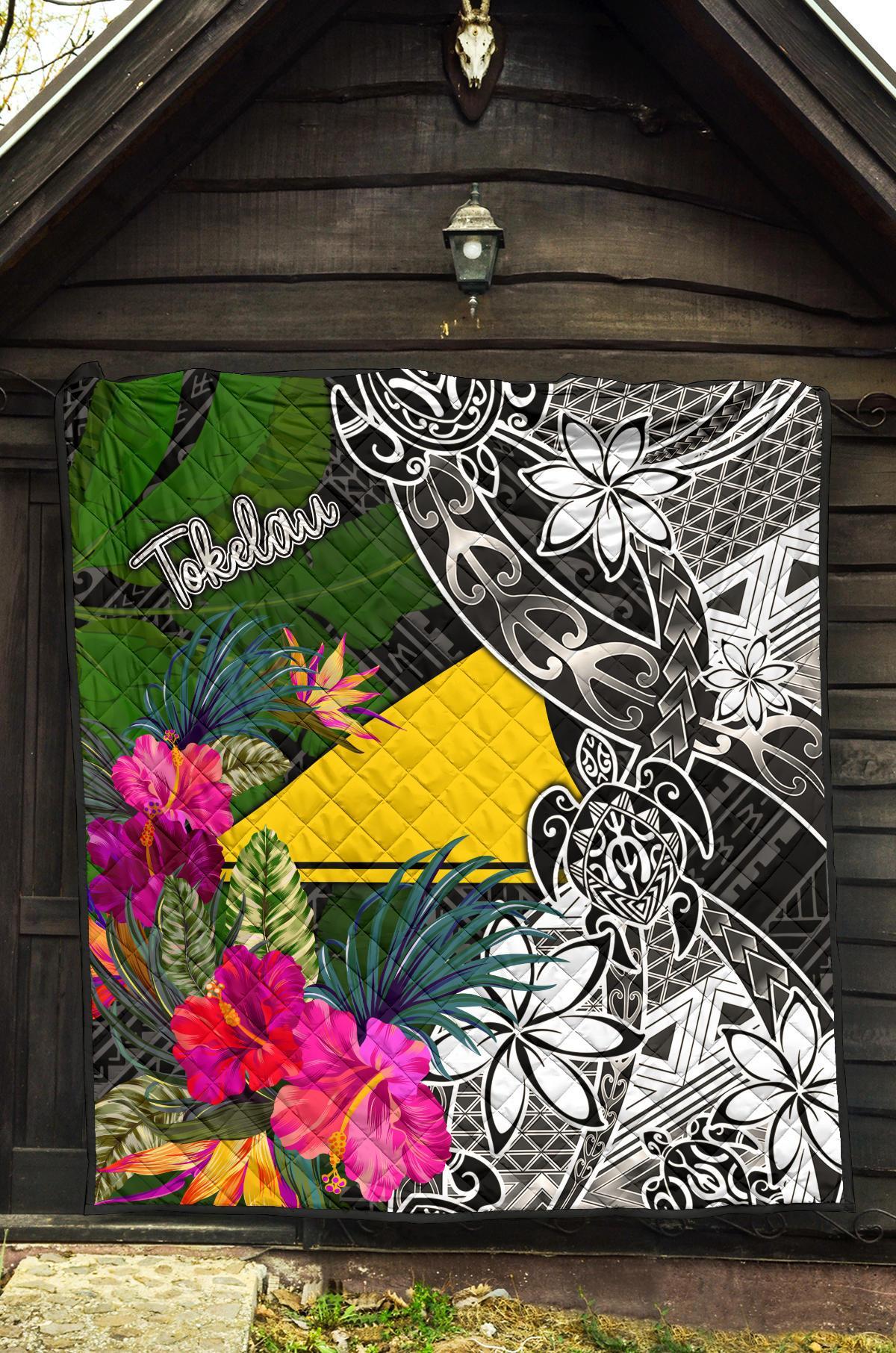 Tokelau Premium Quilt - Turtle Plumeria Banana Leaf - Polynesian Pride