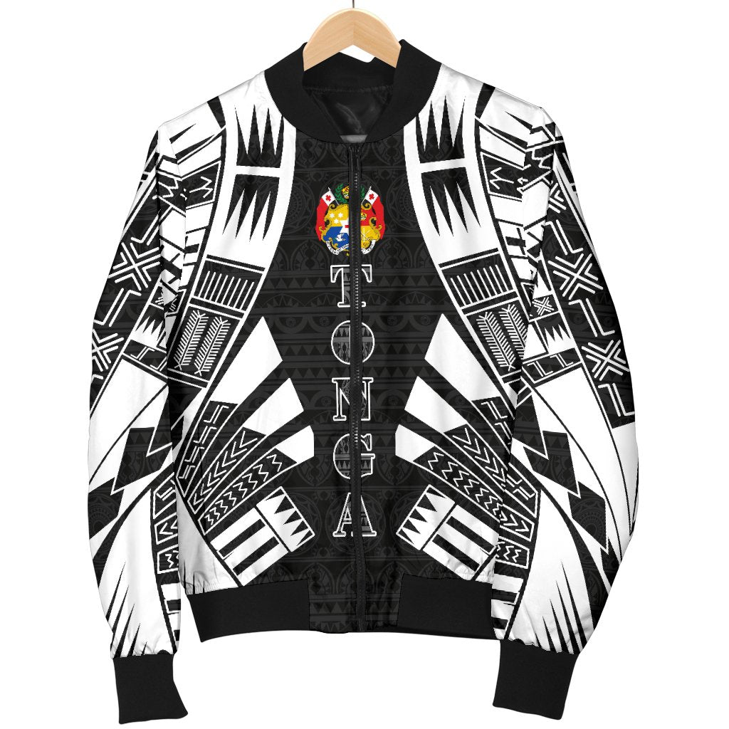 Tonga Men Bomber Jackets - Polynesian Tattoo Black - Polynesian Pride