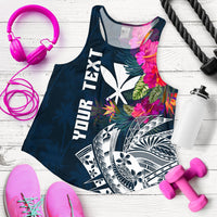 Polynesian Hawaii Custom Personalised Women's Racerback Tank - Summer Vibes Blue - Polynesian Pride