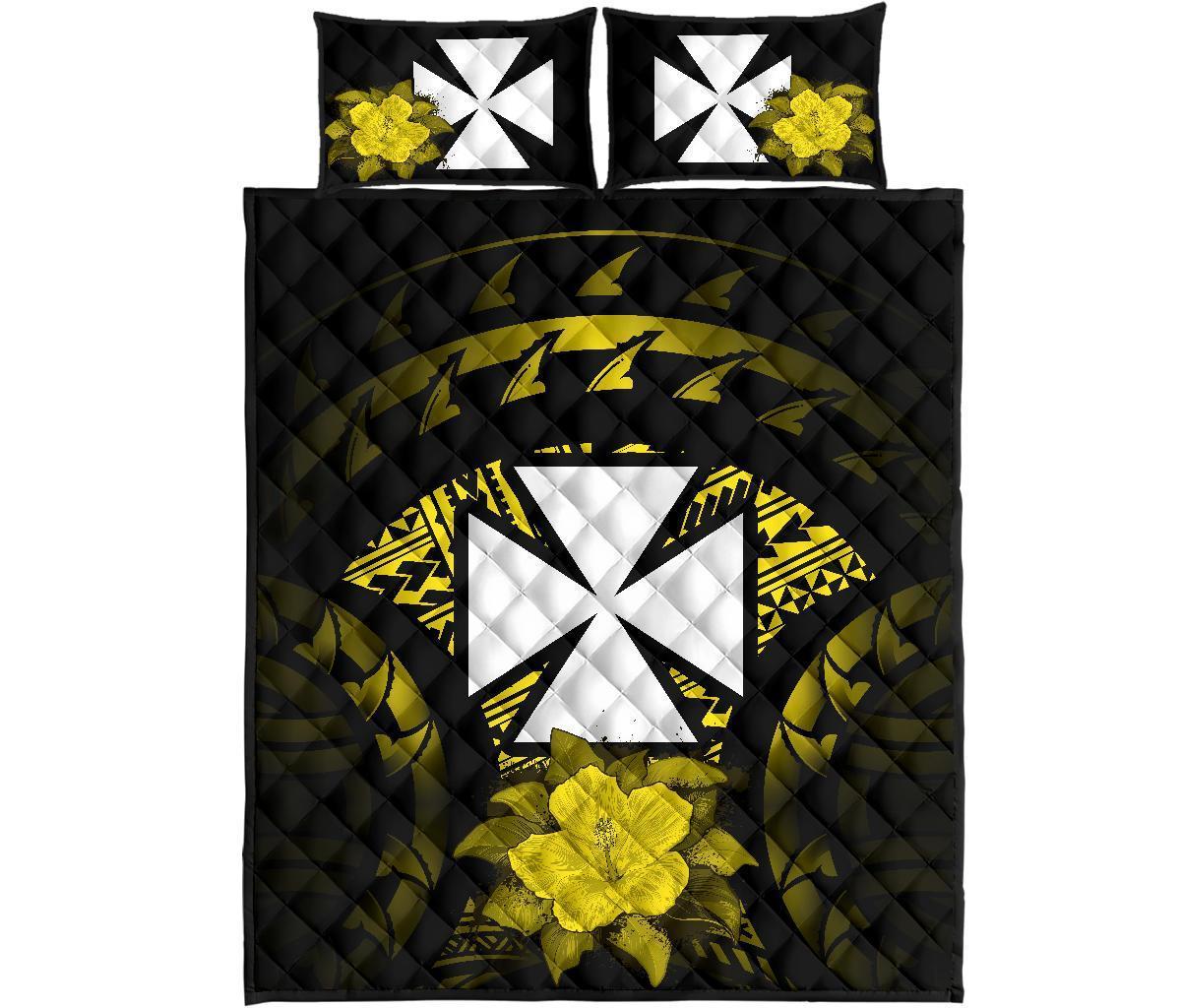Wallis And Futuna Polynesian Quilt Bed Set Hibiscus Yellow - Polynesian Pride