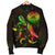 American Samoa Polynesian Men's Bomber Jacket - Turtle With Blooming Hibiscus Reggae - Polynesian Pride