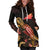 Tokelau Polynesian Hoodie Dress - Turtle With Blooming Hibiscus Gold - Polynesian Pride