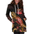 Vanuatu Polynesian Hoodie Dress - Turtle With Blooming Hibiscus Gold - Polynesian Pride