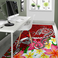 Tahiti Area Rug - Turtle Plumeria (Red) - Polynesian Pride