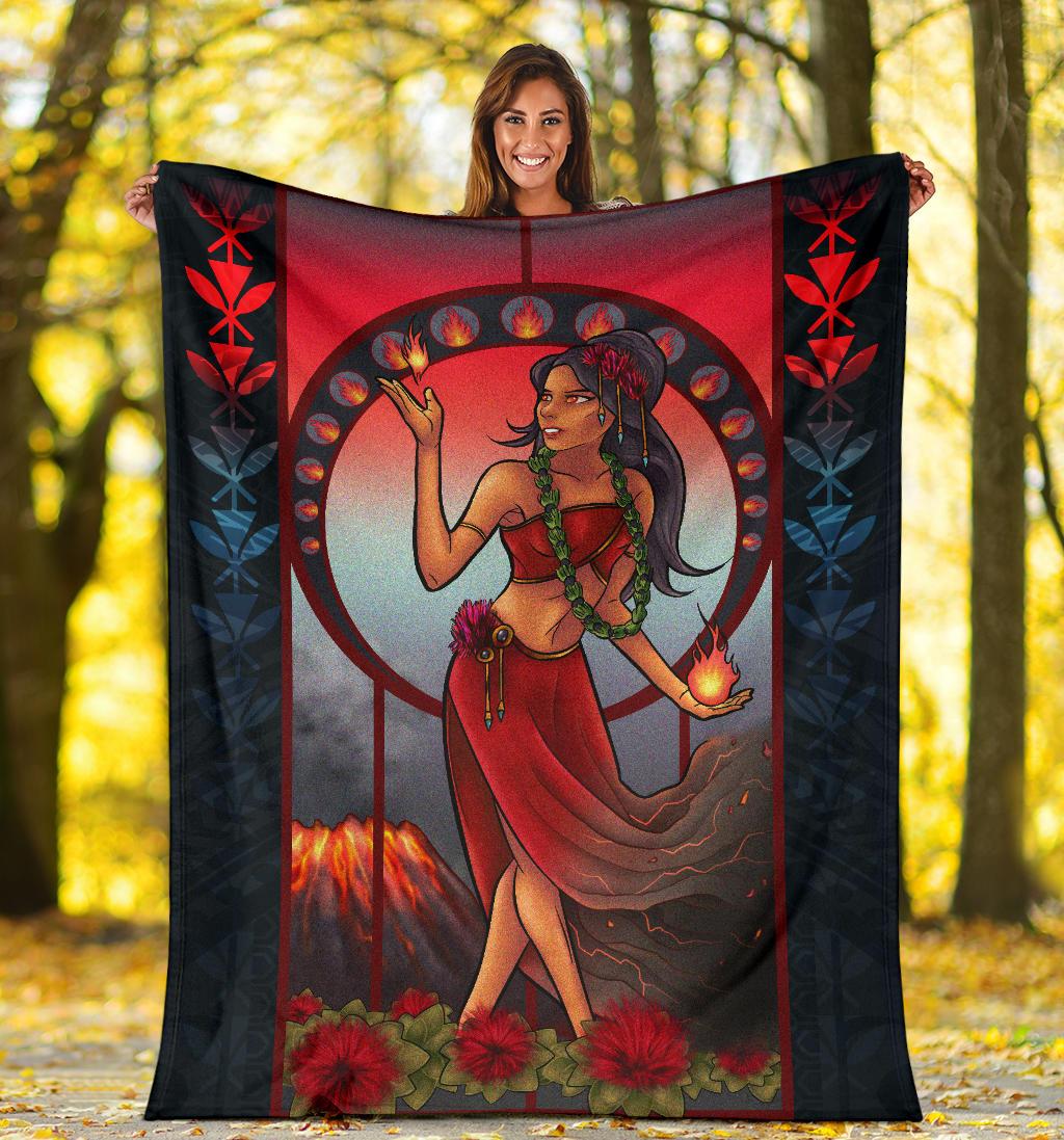 Polynesian Hawaii Blanket - Pele Hawaiian Girl - Polynesian Pride