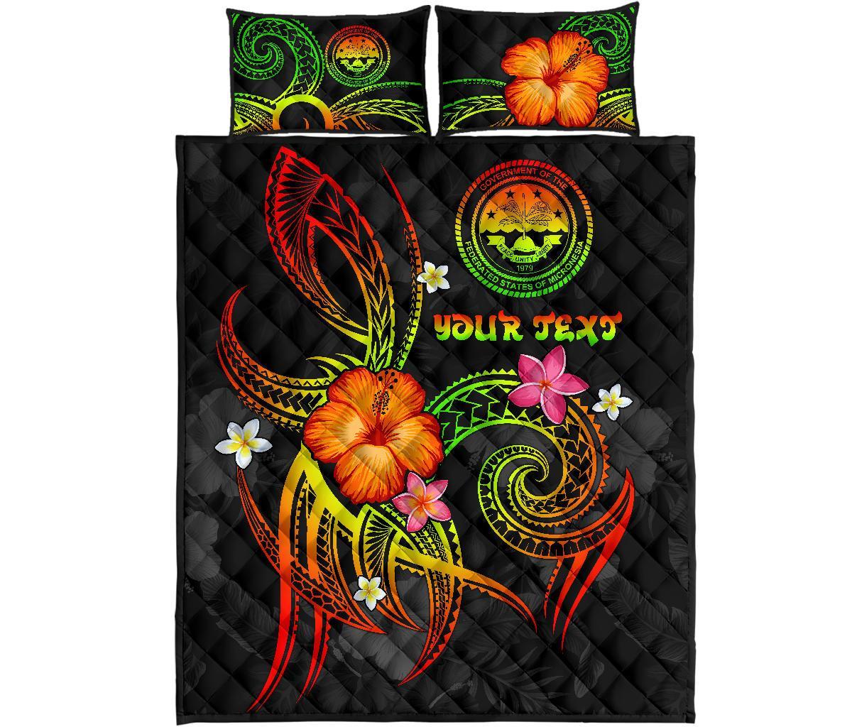 Federated States of Micronesia Polynesian Personalised Quilt Bed Set - Legend of FSM (Reggae) - Polynesian Pride