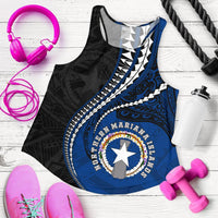 Northern Mariana Islands Women's Racerback Tank Kanaloa Tatau Gen MP Black - Polynesian Pride