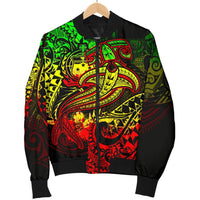 Samoa Men's Bomber Jacket - Reggae Shark Polynesian Tattoo - Polynesian Pride