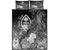 Guam Custom Personalised Quilt Bed Set - Humpback Whale with Tropical Flowers (White) - Polynesian Pride